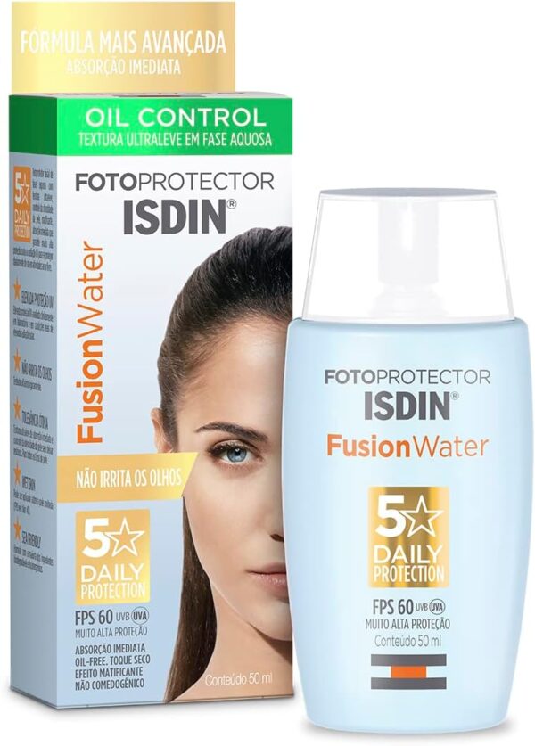 ISDIN Protetor Solar Facial Fusion Water 5 Stars Sem Cor FPS 60 - 50ml