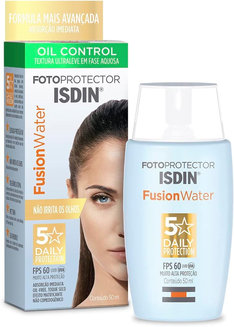 ISDIN Protetor Solar Facial Fusion Water 5 Stars Sem Cor FPS 60 - 50ml