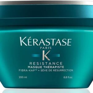 Kérastase Máscara Resistance Masque Therapiste, Cabelos danificados ou quebradiços, Reconstrução, Fibra-Kap®, Sève de Réssurrection, 200 g