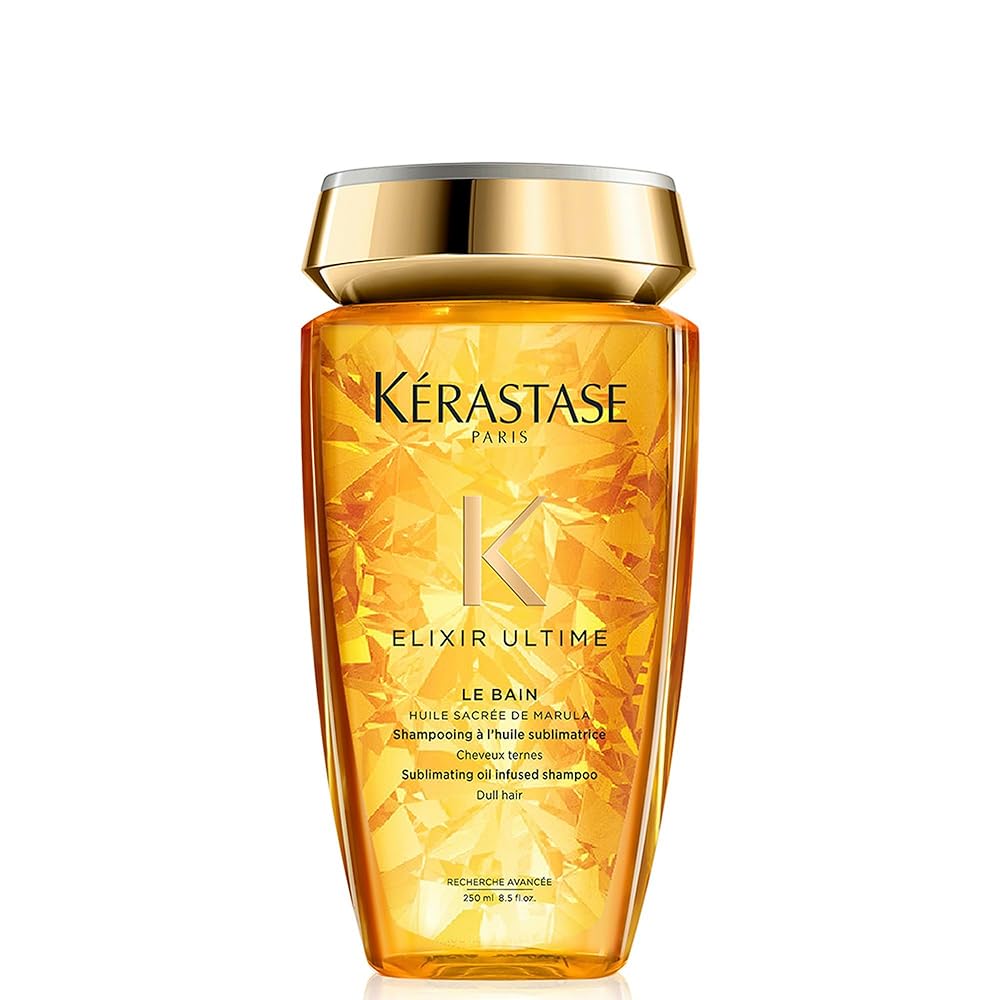 Kérastase Shampoo Elixir Ultime Le Bain, Todos os tipos de cabelos, Nutrição, brilho, Mix de 4 Óleos Preciosos, 250 ml