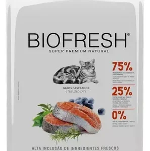 Ração Para Gatos Adulto Castrado Sabor Salmão 7,5kg Biofresh