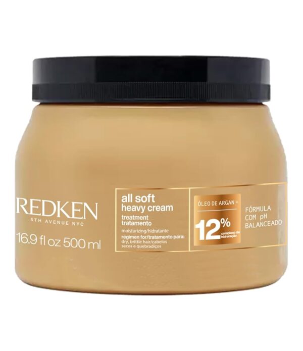 Redken Máscara de Tratamento All Soft |Tratamento Anti-frizz Para Cabelos Secos e Opacos | Promove Hidratação Profunda | Repara e fortalece | Com Óleo de Argan | 500ml