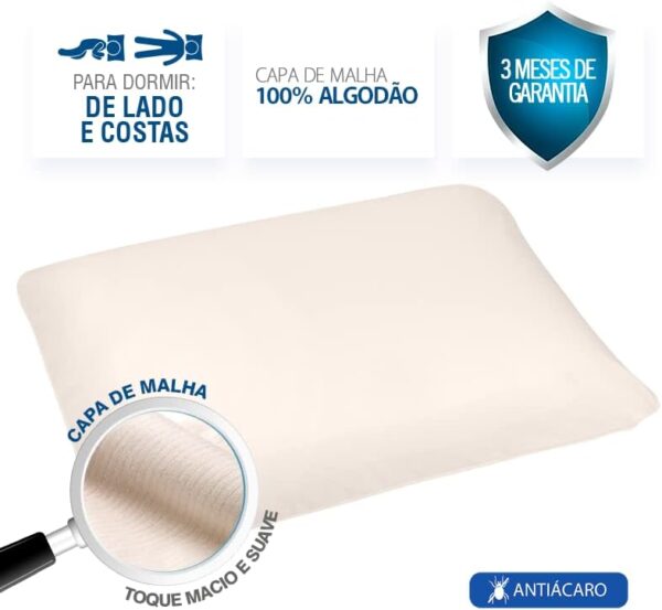 Travesseiro Nasa-X Alto Duoflex Bege Para fronha 50cmx70cm Espuma 100% poliuretano