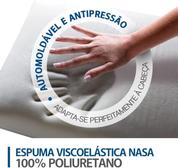 Travesseiro Nasa-X Alto Duoflex Bege Para fronha 50cmx70cm Espuma 100% poliuretano