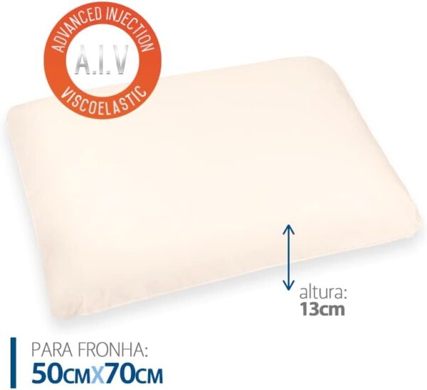 Travesseiro Nasa-X Alto Duoflex Bege Para fronha 50cmx70cm Espuma 100% poliuretano