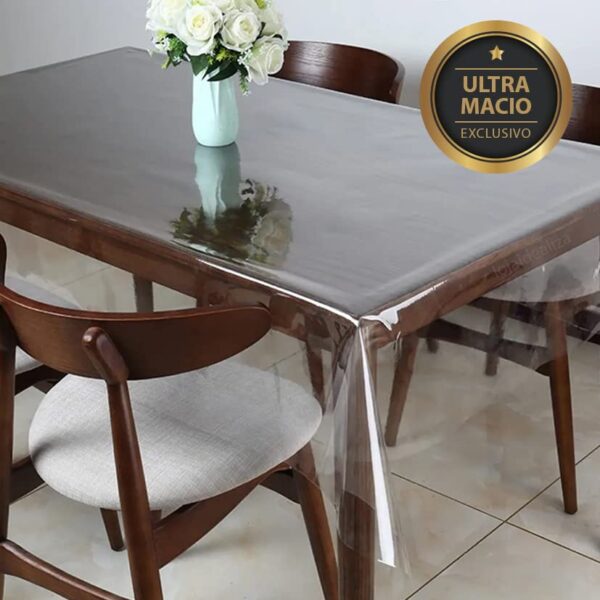 Toalha Mesa Plastico Transparente Pvc 3,00x1,40-0,15mm