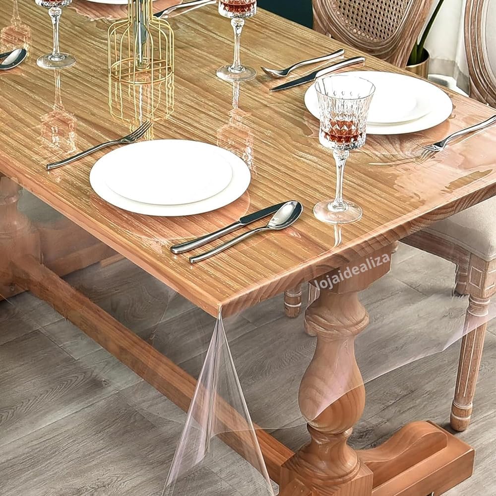 Toalha Mesa Plastico Transparente Pvc 3,00x1,40-0,15mm