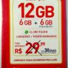 CHIP CLARO PREZÃO MENSAL + RECARGA 12GB - Confira os DDD´s