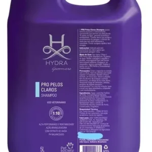 Shampoo Hydra Groomers Pro Pelos Claros Pet Society 5 Litros