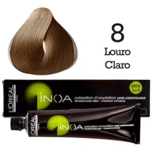 Coloração L'Oréal Professionnel Inoa Coloração INOA 8 Louro Claro | L'Oréal tom 8 louro claro para cabelo