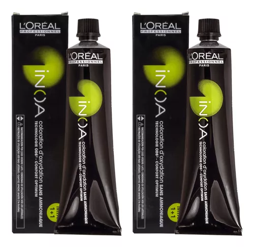 Kit 2 Colorações Inoa Profissional 60g Todas As Cores Tom 7.4 Louro acobreado