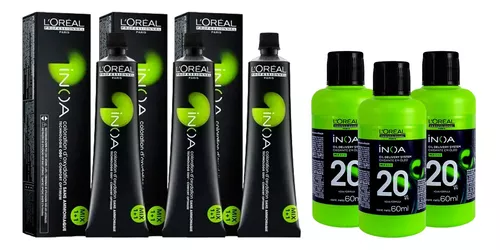 Kit 3 Tintas L'oréal Inoa 60g + 3 Ox 20v 60ml -escolha A Cor