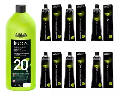 Kit Loreal 1 Oxidante Inoa 20v + 6 Coloracao Inoa 7.0