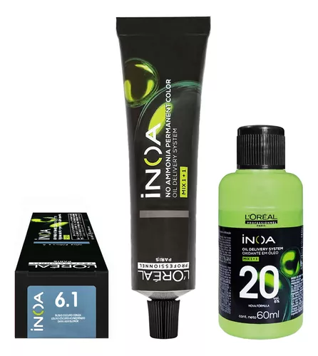 Tinta Coloração Inoa Loreal 6.1 Louro Escuro Acinz + Ox 20v