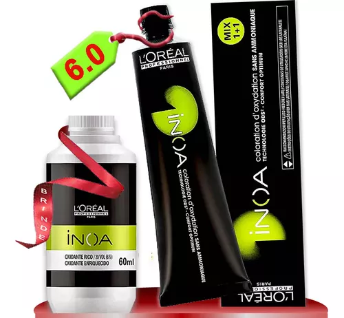 Tinta Inoa 6,0 Loreal Tintura Sem Amonia Coloração S/ Cheiro