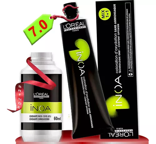 Tinta Inoa 7,0 Loreal Tintura Sem Amonia Coloração S/ Cheiro